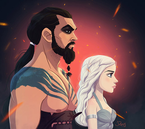 Daenerys and Khal Drogo illustration